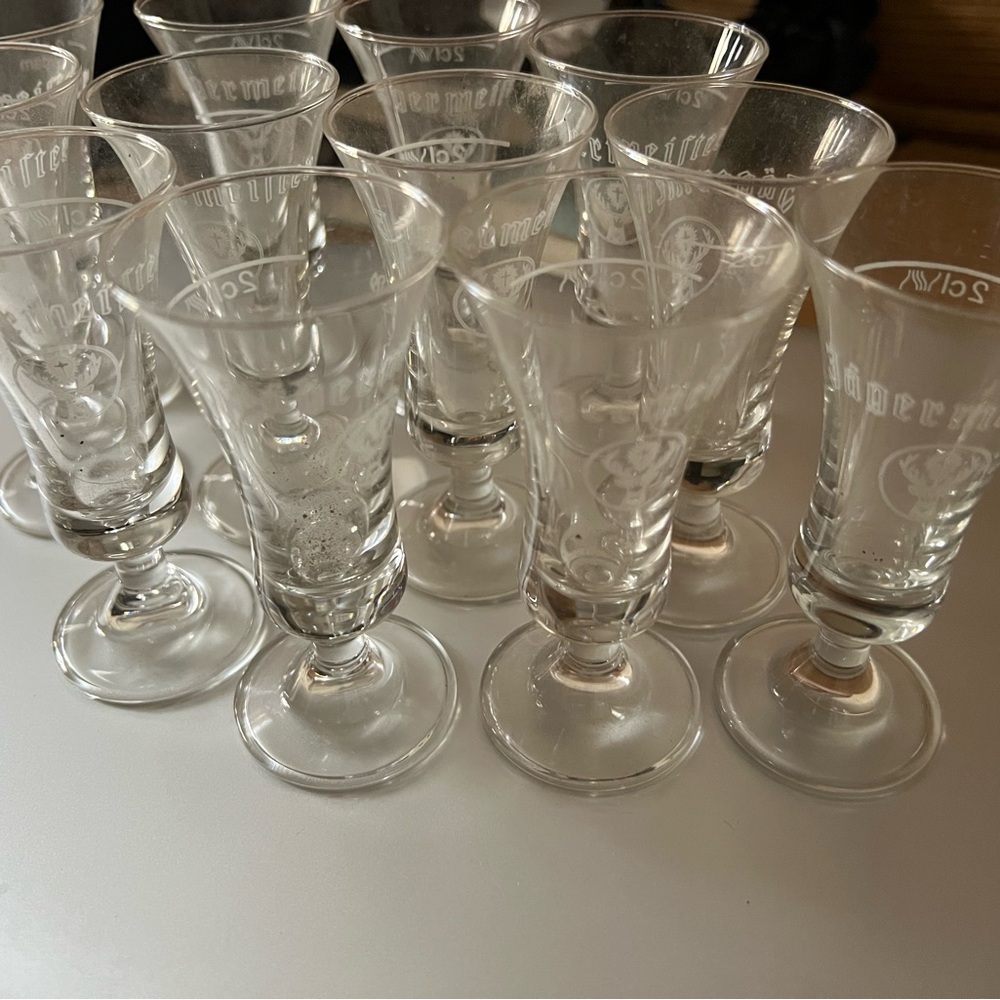 Vintage Jagermeister Clear Shot Glass Set